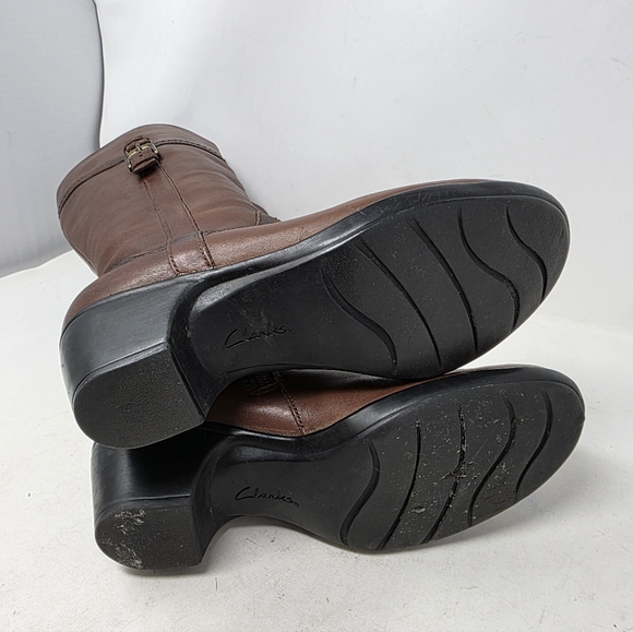 Clark’s Women’s Ingalls Brown Leather Boots Riding Boot Size 6.5 - Picture 5 of 6